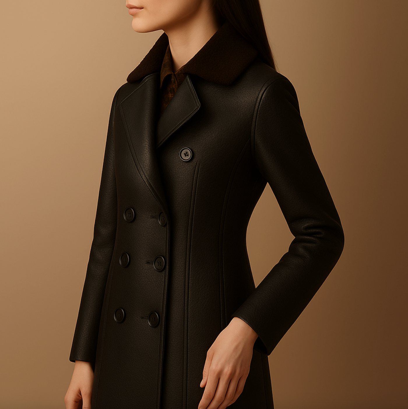 Maya | Elegant Leather Coat for Women | Timeless and Versatile