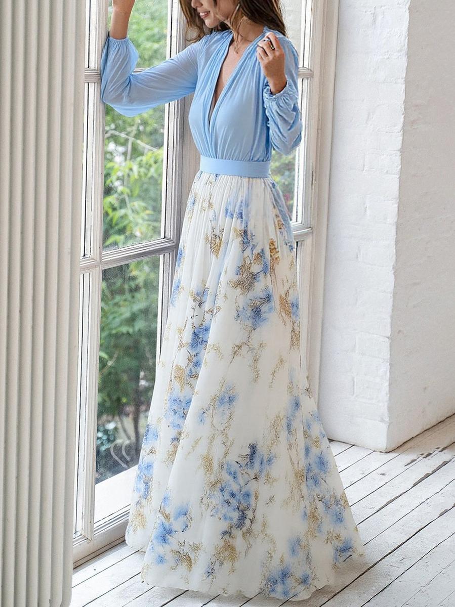 Harper™ | Long Dress with Dazzling Floral Print