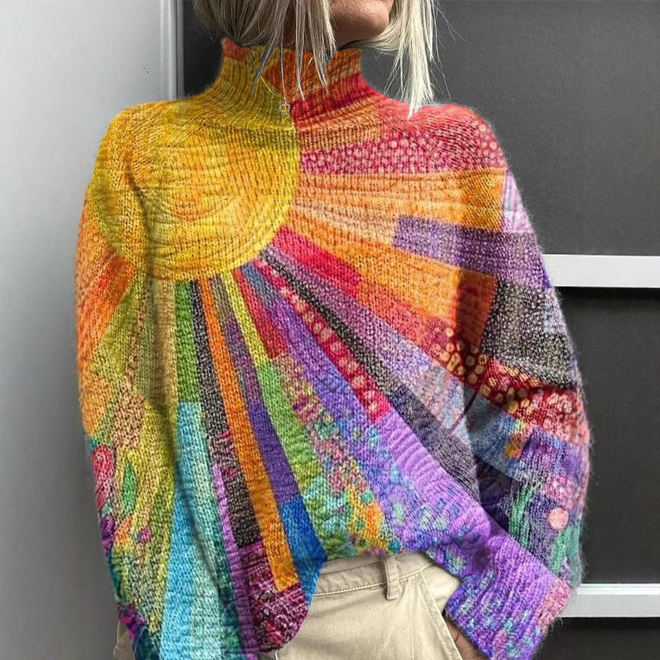 ANNA | Sunshine patchwork turtleneck