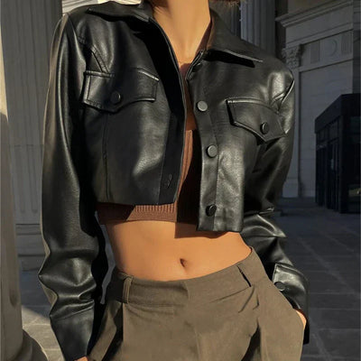Elise™ | Elegant Faux Leather Jacket