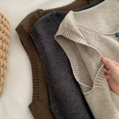 THE MARIBEL | COLOUR-BUTTON KNIT VEST